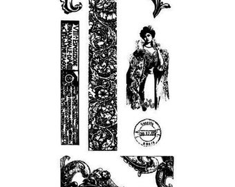 Stampington & Co Venetian Flourish Clearly Impressed Set Cling Rubber Stamp