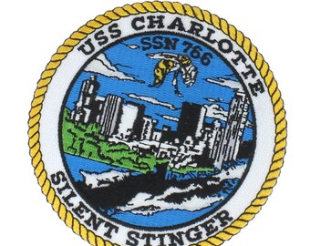 United States Navy USS Charlotte Silent Stinger Uniform Patch