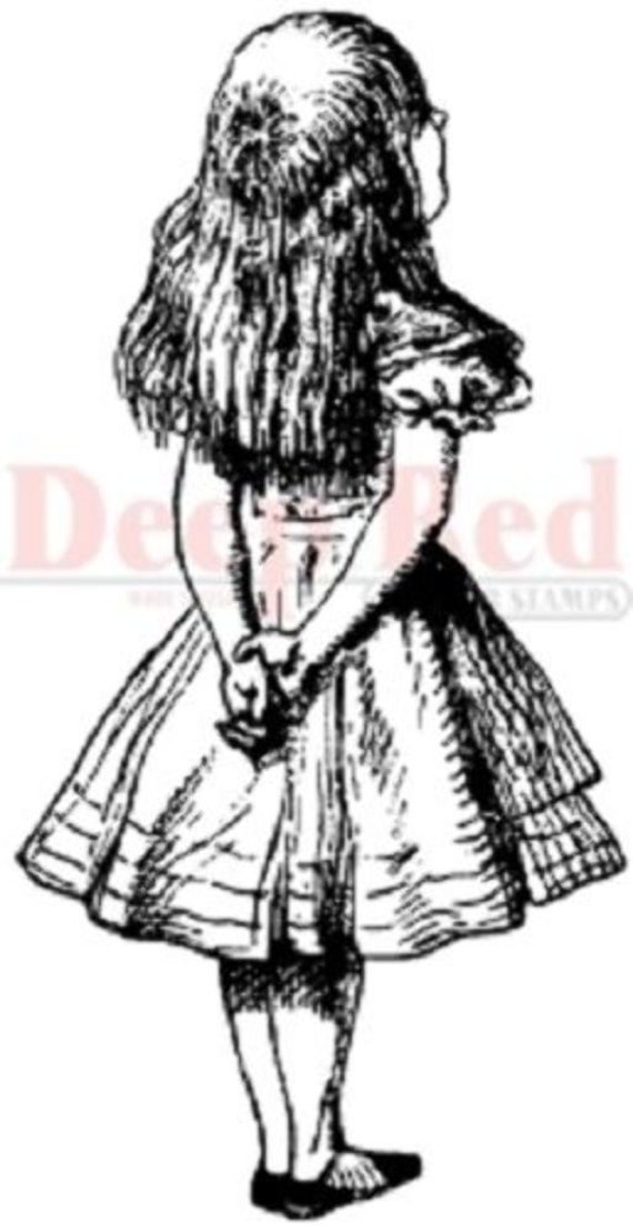 Deep Red Rubber Cling Stamp Alice in Wonderland Standing - Etsy