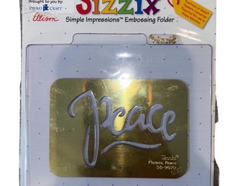 Sizzix Simple Impressions Embossing Folder Peace Phrase