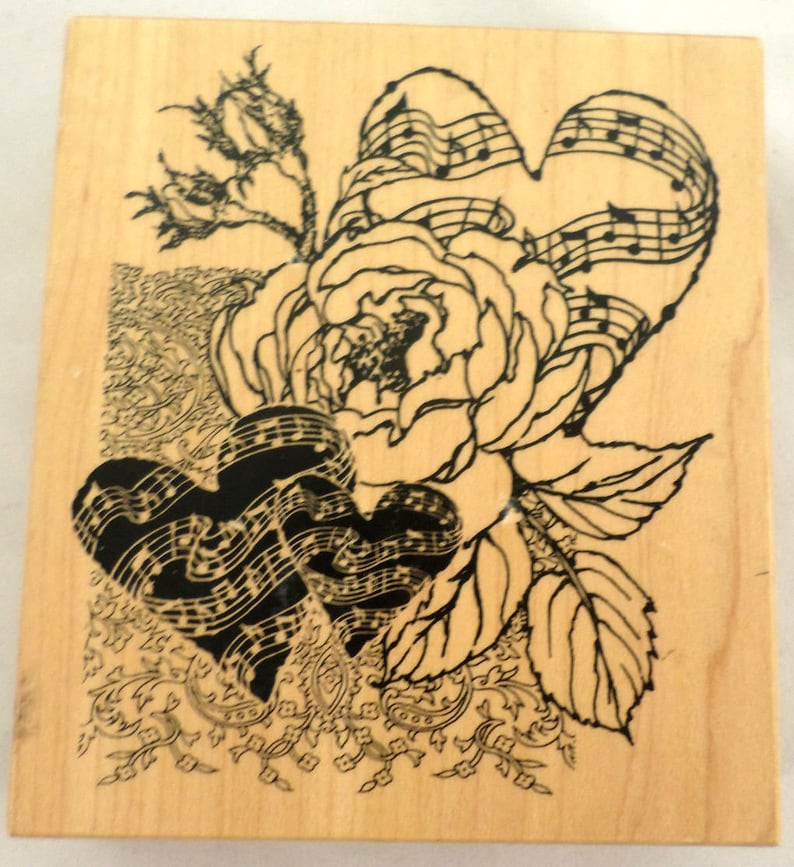Heart /& Romance Montage Psx K-3117 Wooden Rubber Stamp