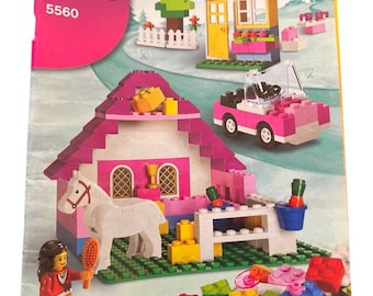 Lego Pink Brick House and Horse Stable Over 400 Pieces