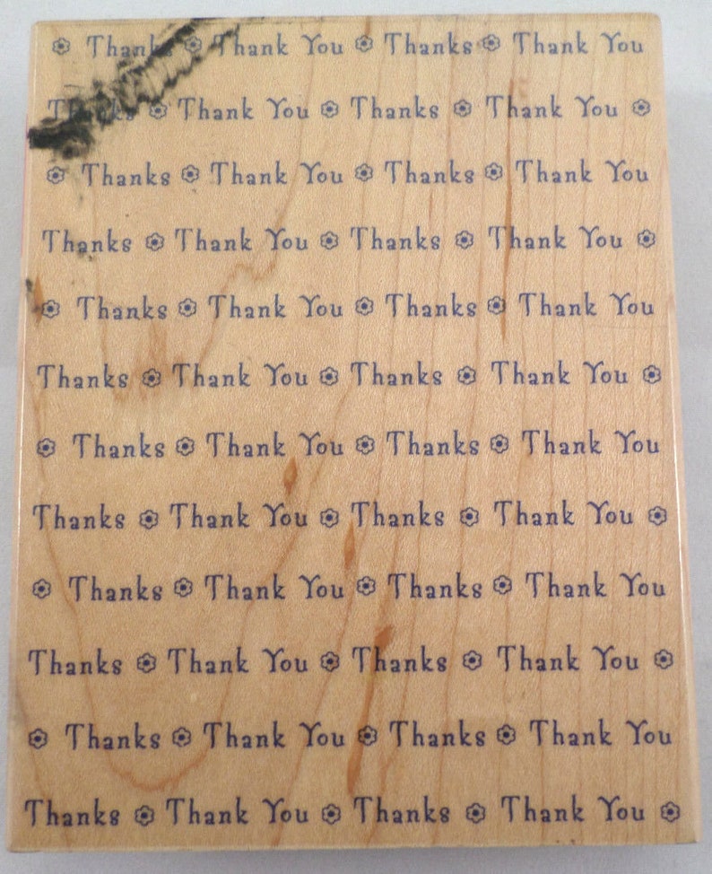 Thank You Hero Arts Word Prints Wood Mount Rubber Stamp