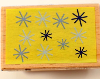 Firecracker Snow Flakes Hampton Art Studio G Wooden Rubber Stamp