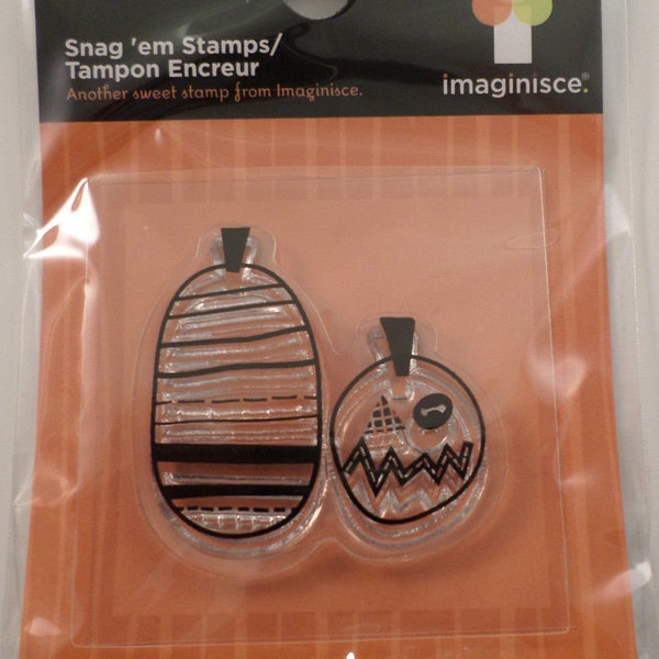 Imaginisce Spooky Town Pumpkins Sewing Clear Cling Rubber Stamp