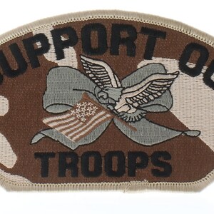 United States Military Support Our Troops Camo Eagle Flag Uniform Patch