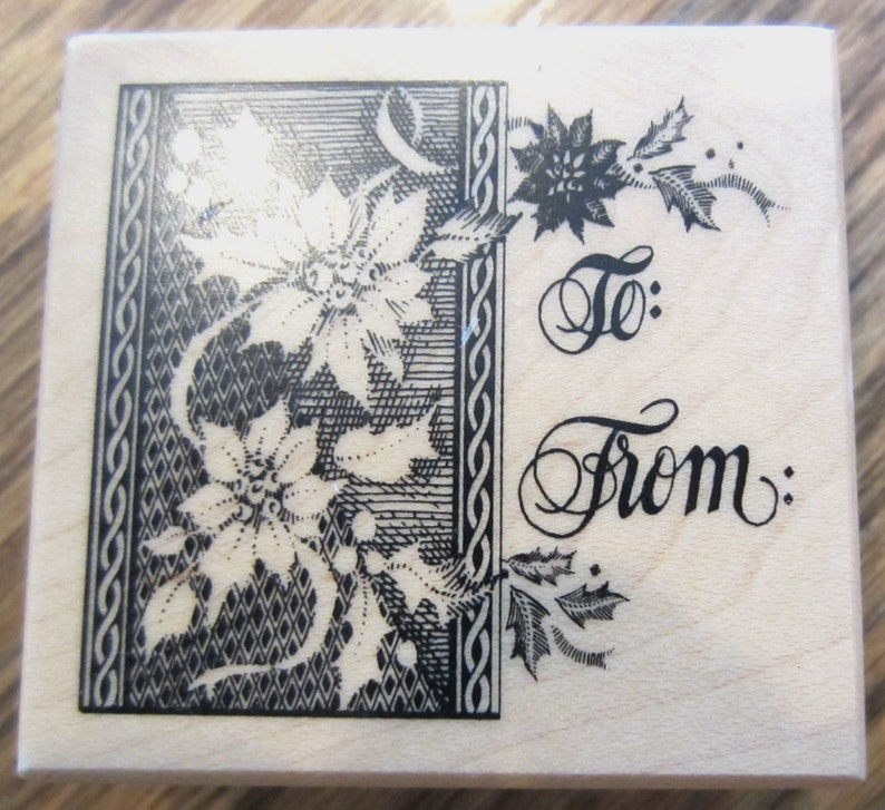Psx To From F3340 Present Gift Tag Wooden Rubber Stamp