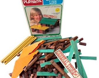 All vintages 200 Pieces of Vintage Lincoln Logs 1.5 inches 1 notch logs 
