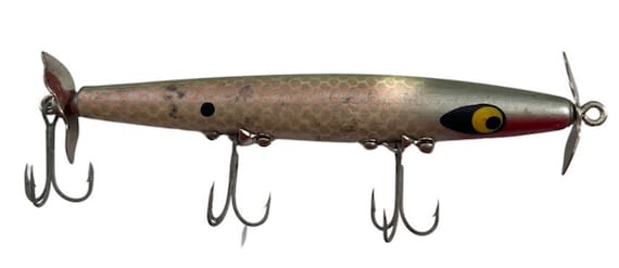 Buy Vintage Fishing Lure Devil Horse Wood Silver and Green With Metal  Spinners Online in India 