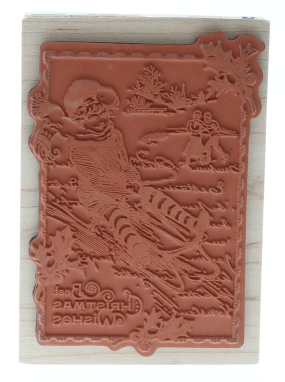 Christmas Wishes Inkadinkado Wood Stamp Stamps & Ink Pads Arts, Crafts