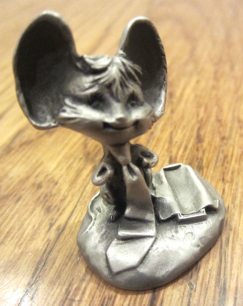 Hallmark Little Gallery Pewter Figurine Mouse With A New Tie Etsy