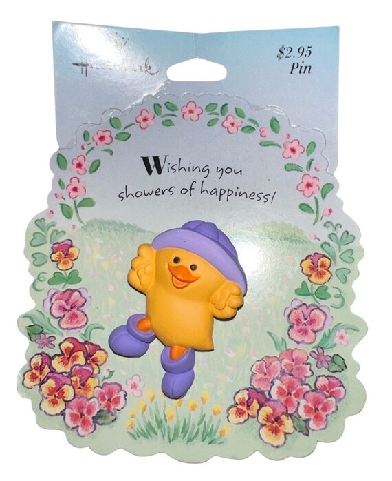 Hallmark Easter Chick in Rain Hat and Boots Brooc… - image 1