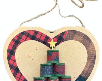 Christmas Tree Made of Thread Hallmark Hat Pin Lapel Brooch on Original Card