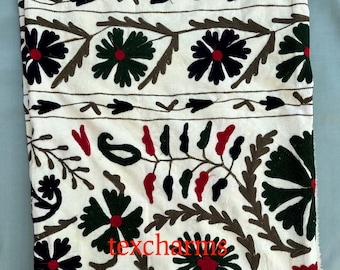 Suzani Bedsheet | Handcrafted Boho Bedspread | Ethnic Home Decor