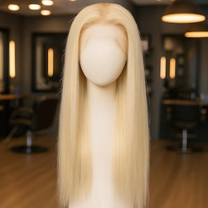 Platinblonde Lace Front Perücke: 13x4 Kleberloses Echthaar