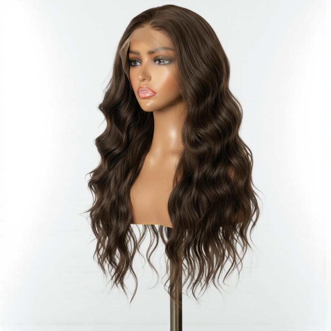 Dark Brown Body Wave Lace Front Wig Long Wavy Human Lace Wig dark-brown-body-wave-lace-front-wig-long-wavy-human-lace-wig