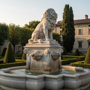 Vienna Palace Lion Statue Replica: Classical Home & Garden Sculpture
