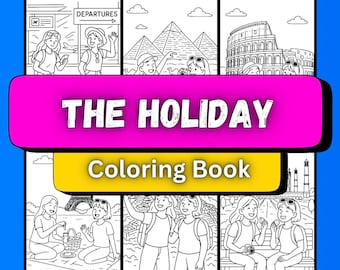 Around The World Coloring Book: Kids' Holiday Adventure (Instant PDF Download)