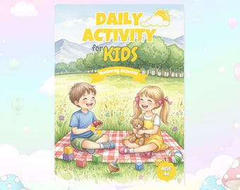 Preschool Learning Binder: 40 Kids Activity Worksheets (Digital Download) Ages 4+