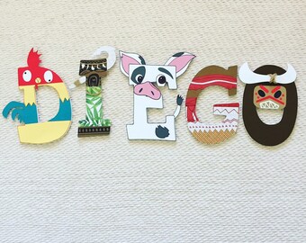 moana letters etsy