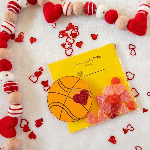 Basketball valentines day class gift party favor by livelaughscrap