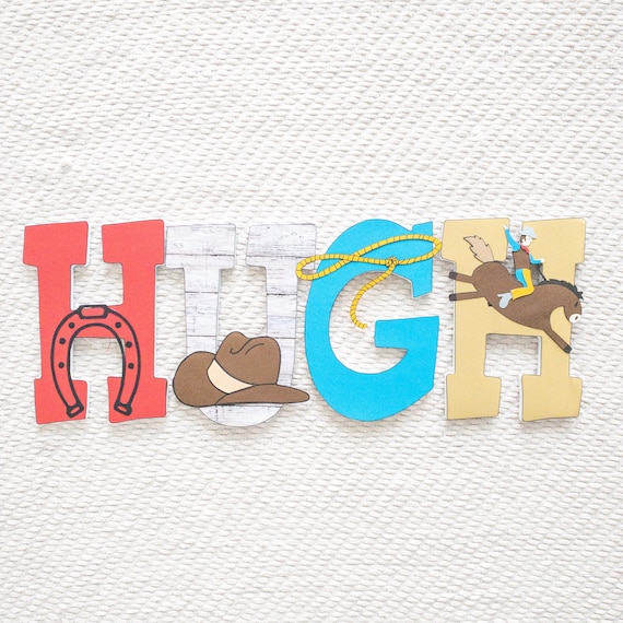 Cowboy, Cowgirl, Rodeo Custom Wood Letters Il_570xn