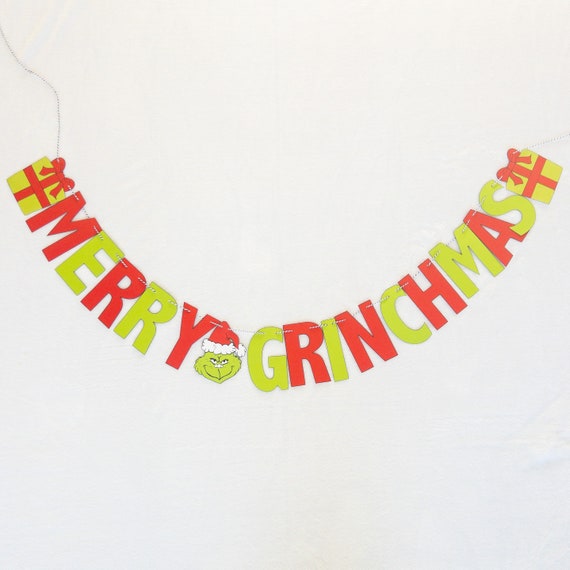 Merry Grinchmas Christmas Banner Il_570xn