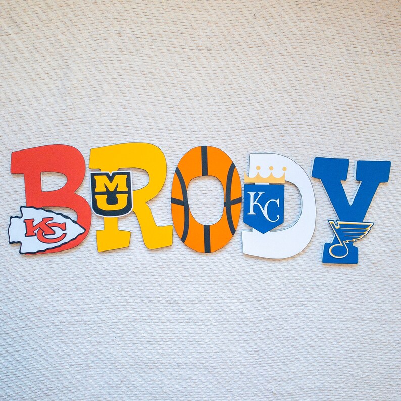 Sports Team NFL NBA Custom Wood Letters Etsy