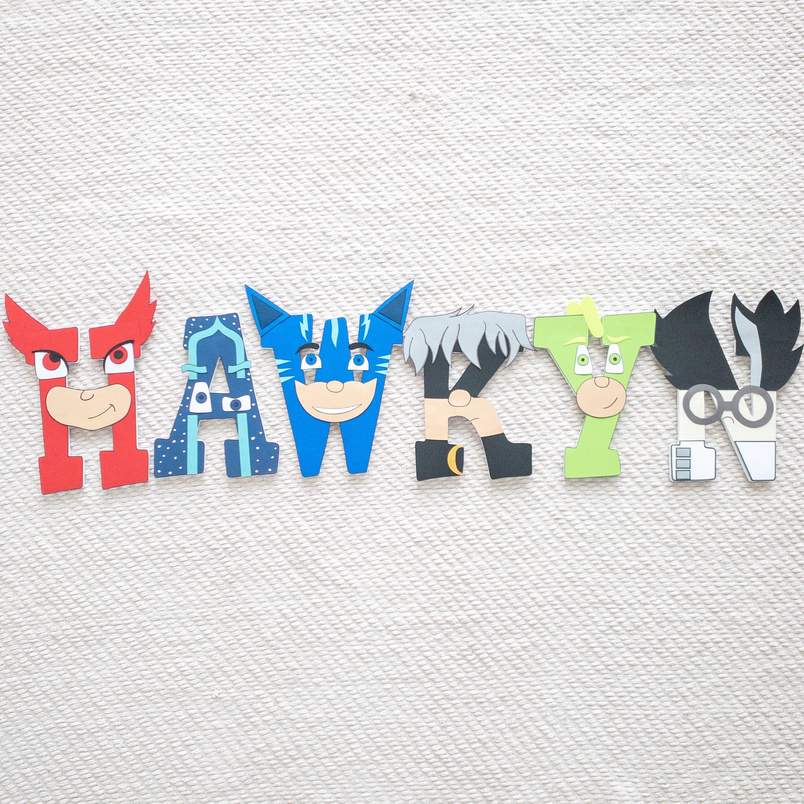 PJ Masks Custom Wood Letters - Etsy