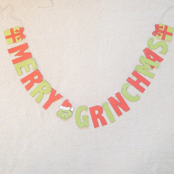 Merry Grinchmas Christmas Banner Il_570xn