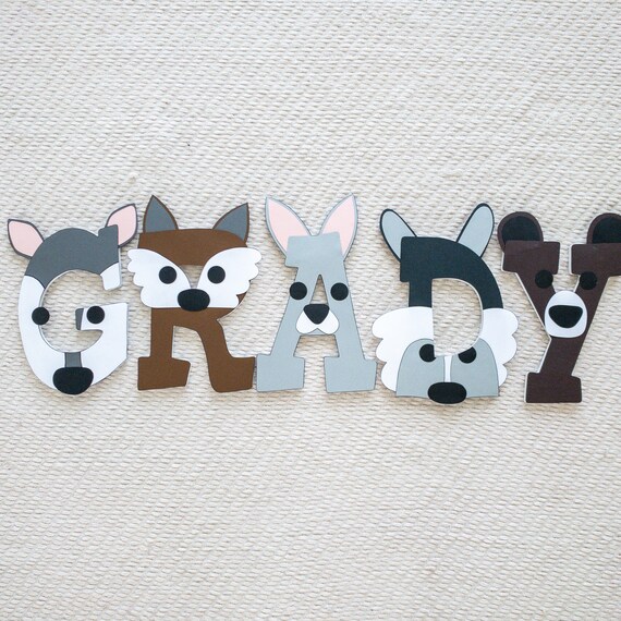 Woodland Animals Custom Wood Letters by LiveLaughScrap | Catch My Party