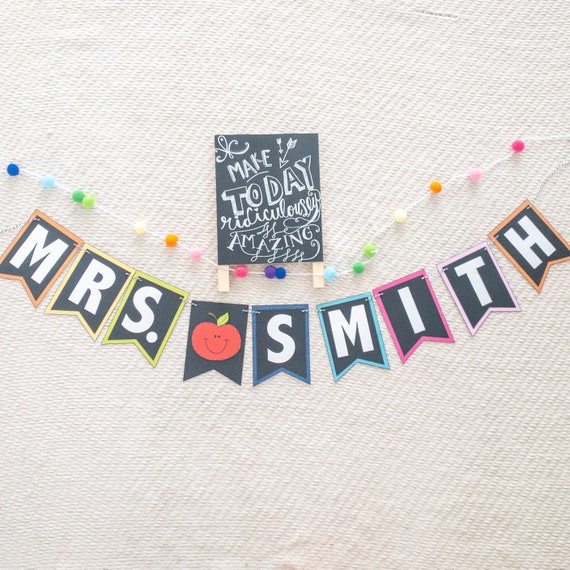 Classroom Teacher Name Banner Il_570xn