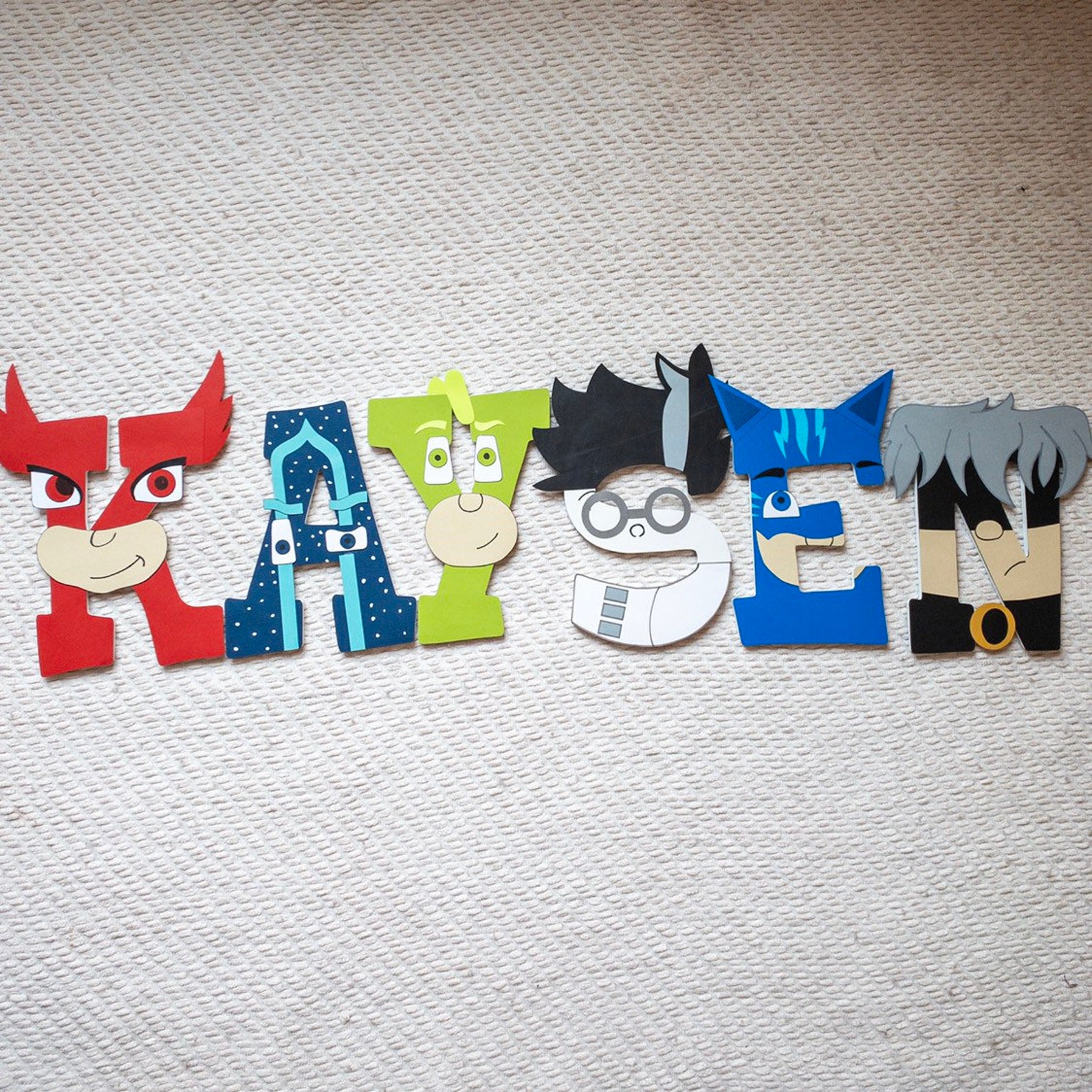 PJ Masks Custom Wood Letters - Etsy
