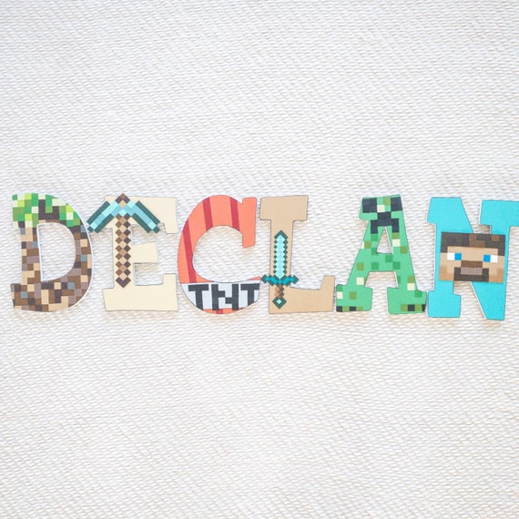 Minecraft Custom Wood Letters Il_570xn