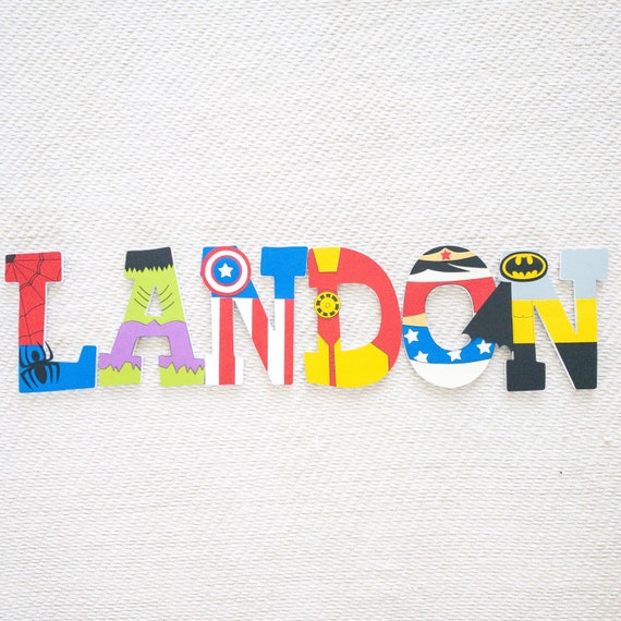 Superhero Avengers Marvel Custom Wood Letters Il_570xn