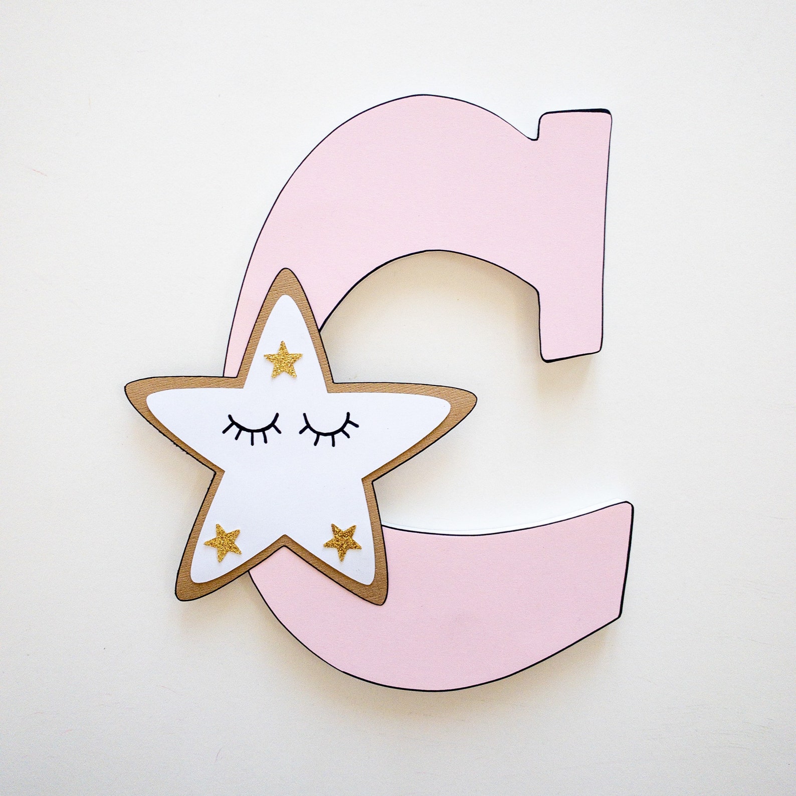 Star and Moon Custom Wood Letters - Etsy