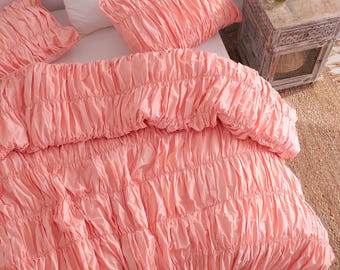 Cotton Duvet Cover, Boho Duvet Cover, Comforter Cover, 3 Pc Bedding Set, Pink Donna Cover, Dorm Bedding, Quilt Cover, Bohemian Duvet Cover