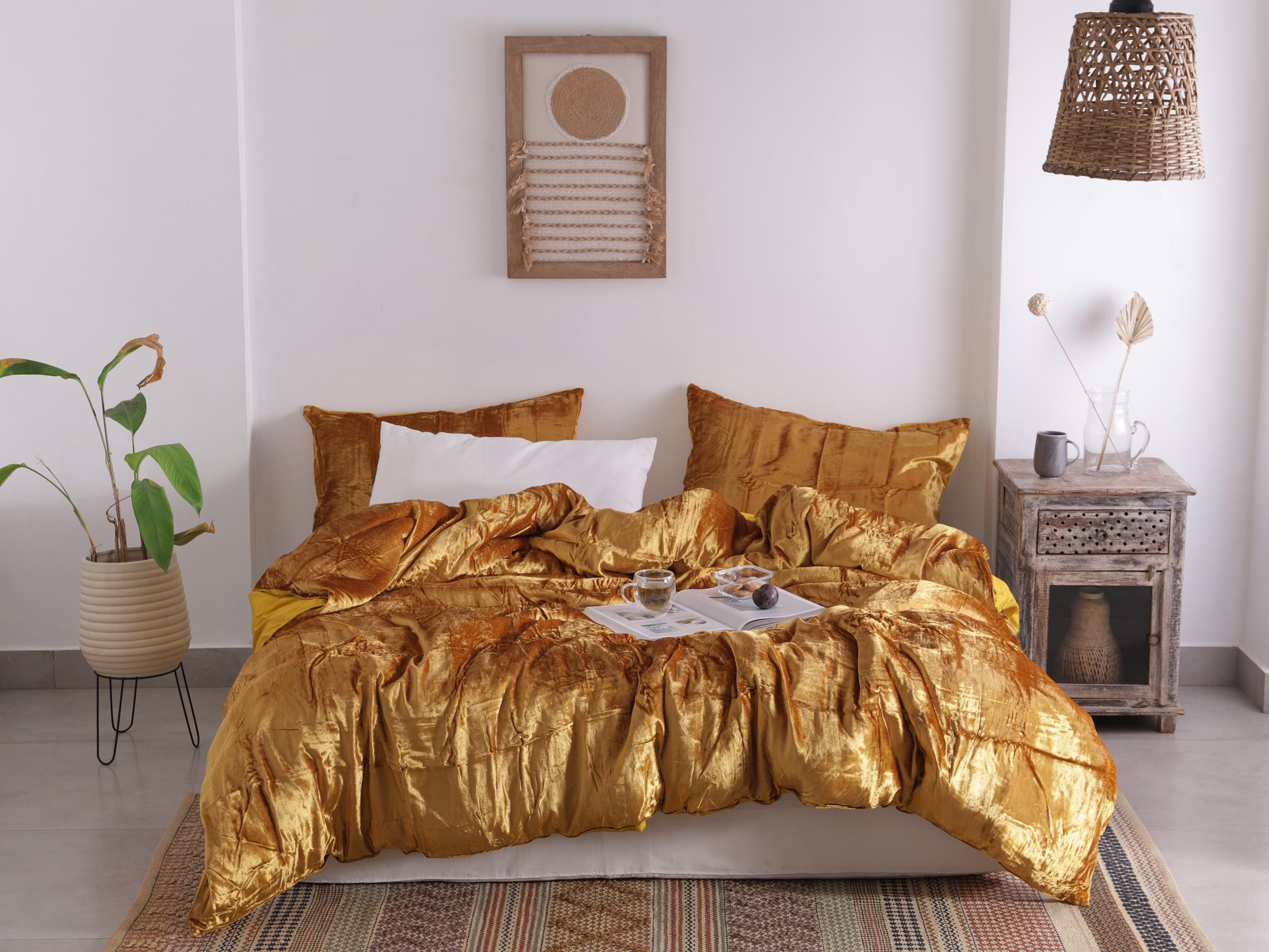 Modern Luxurious Comforter Set With Sheets – Black Gold Silver Grey 12-Piece Collection