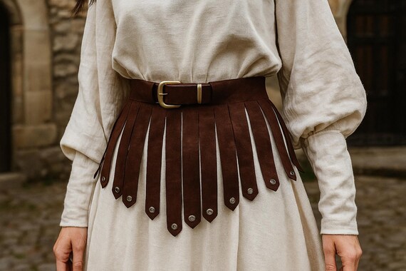 Viking Belt Skirt, Medieval Warrior Belt, Leather Armor  display picture 1