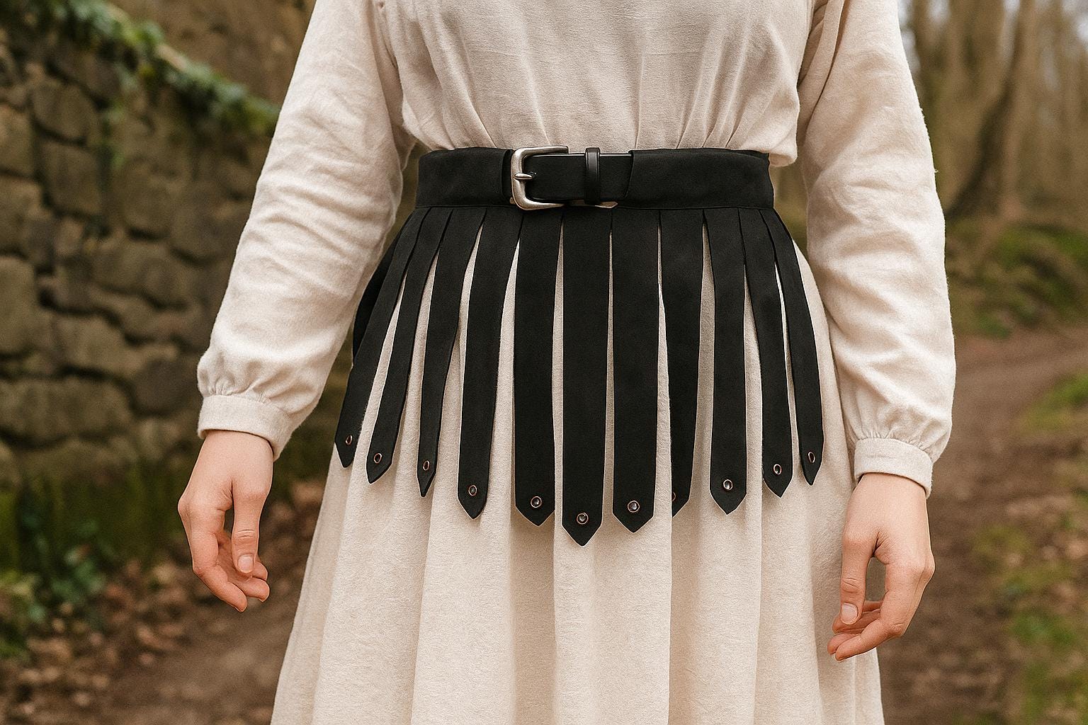 Viking Belt Skirt, Medieval Warrior Belt, Leather Armor 