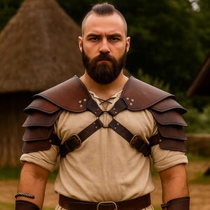 Gladiator schouderpantser, Viking leren schouderpantser, Middeleeuws ridderpantser, LARP SCA-pantser, Battle Fantasy kostuumpantsers