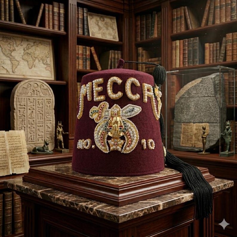 Personalized Masonic Shriner Fez – Custom Rhinestone Embroidery, Black ...