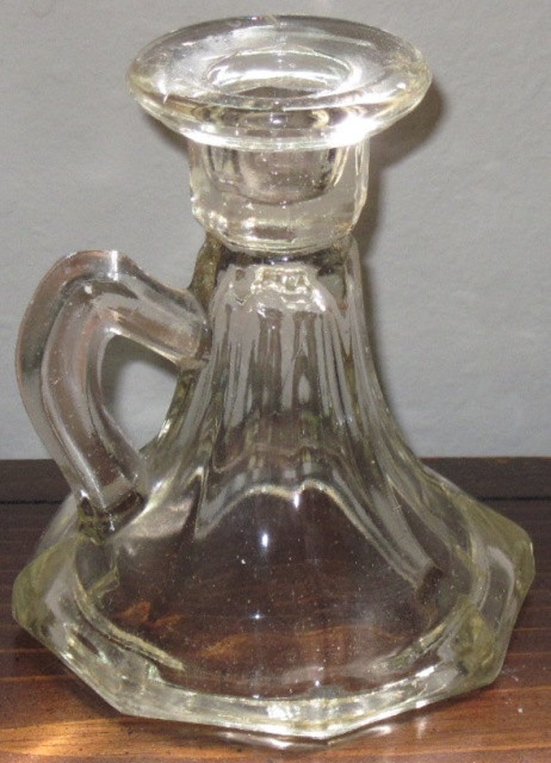 Vintage Clear Glass Candle Holders image 2