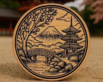 Japanischer Tempel - svg, dxf, png, pdf - Lasergravur, cnc, Vinyl, T-Shirt Druck