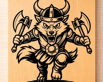 Berserker Fuchs Gravur Design | PNG SVG PDF-Datei | Schieferkunst Laser, cnc, Glowforge
