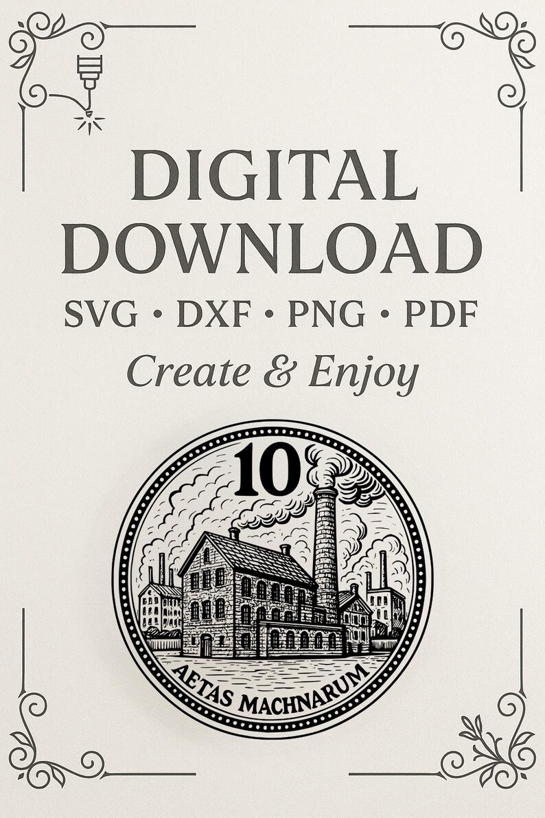 Factory Coin – Svg, Dxf, Png, Pdf – Laser Engraving, Cnc, Vinyl, T ...