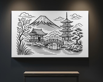 富士山。Cricut 用のカット ファイル。クリップ アート シルエット