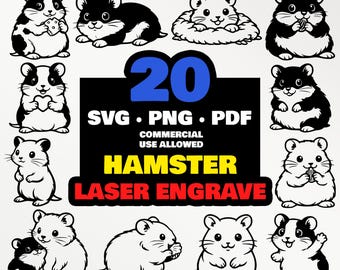 20 Hamster Laser Engraving SVG Bundle – Animal Designs