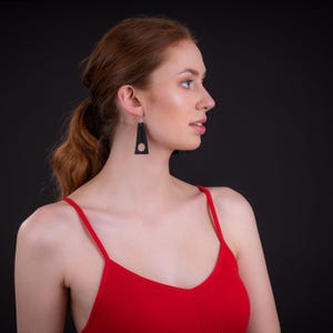 Block Recycled Rubber Earrings - Eco Chic