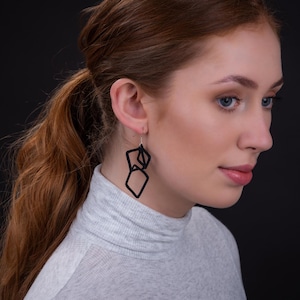 Artistic Recycled Rubber Statement Earrings